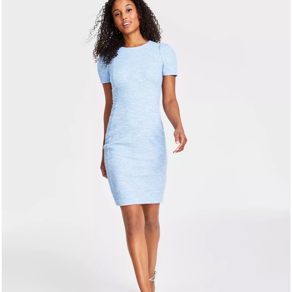 MUST GO‼️Calvin Klein Tweed Short Sleeve Dress